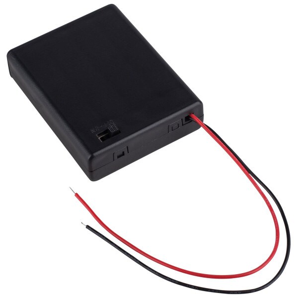 Main product image for 4 x AAA Battery Holder with Switch and 6" Leads 142-254